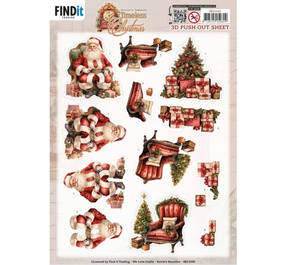 Set de motifs 3D pr&eacute;-estamp&eacute;s &laquo; Christmas &raquo;