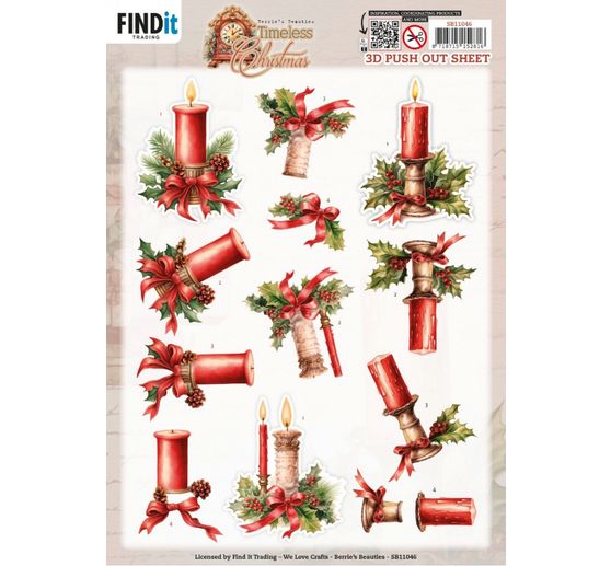 Set de motifs 3D pr&eacute;-estamp&eacute;s &laquo; Christmas &raquo;