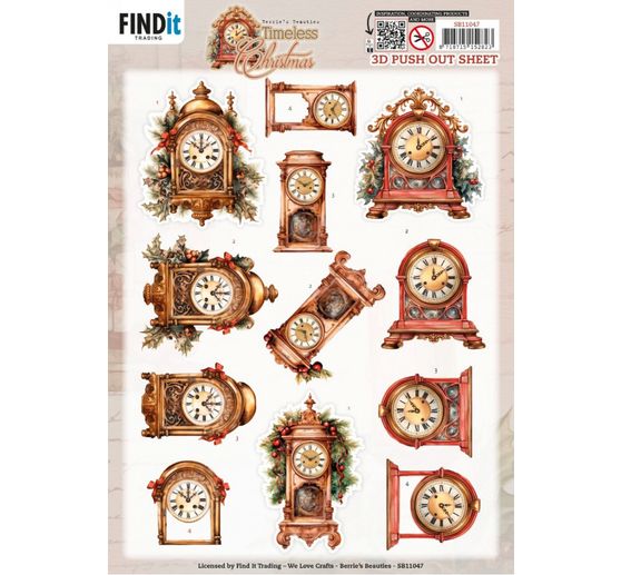 Set de motifs 3D pr&eacute;-estamp&eacute;s &laquo; Christmas &raquo;