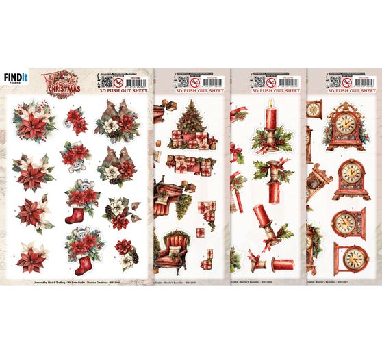 Set de motifs 3D pr&eacute;-estamp&eacute;s &laquo; Christmas &raquo;