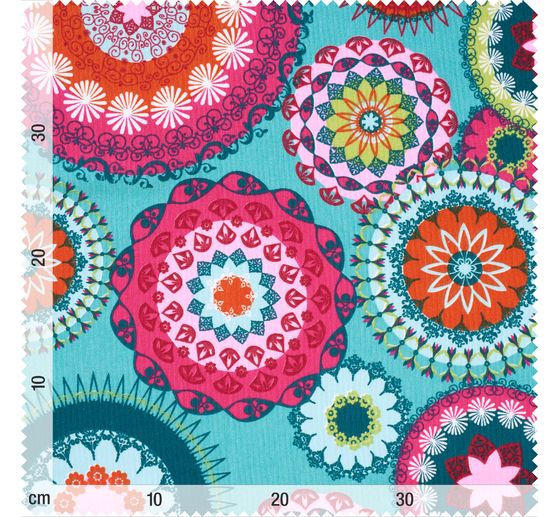 Dekostoff Leinenoptik "Mandala Multicolor"