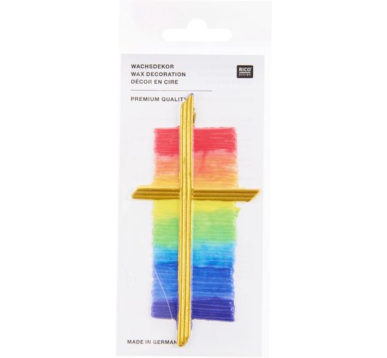 Wachsmotiv "Kreuz Regenbogen"
