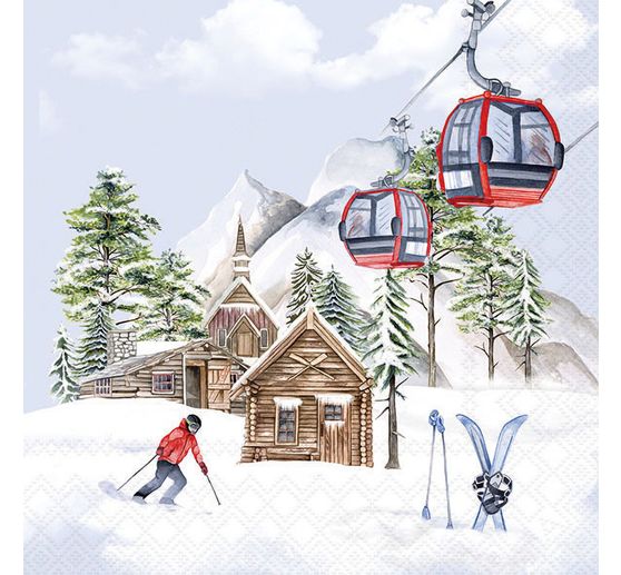Serviette &laquo; Chalet de ski &raquo;
