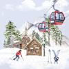 Serviette &laquo; Chalet de ski &raquo;