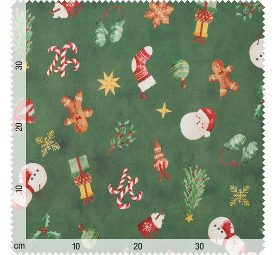 Tissu en popeline de coton au m&egrave;tre &laquo; Classic Christmas &raquo;