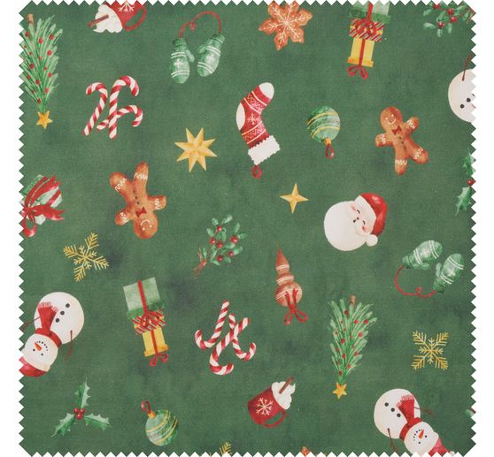 Tissu en popeline de coton au m&egrave;tre &laquo; Classic Christmas &raquo;