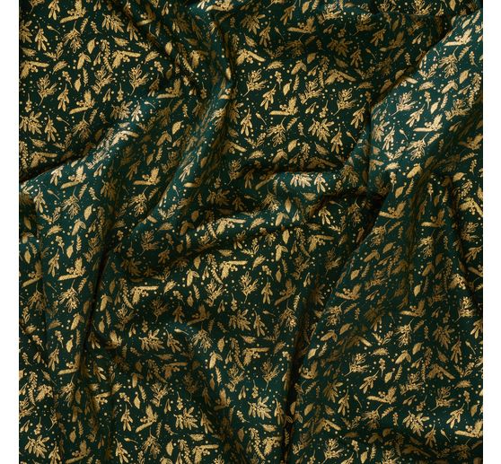 Tissu en popeline de coton hot foil au m&egrave;tre &laquo; Holly Green &raquo;