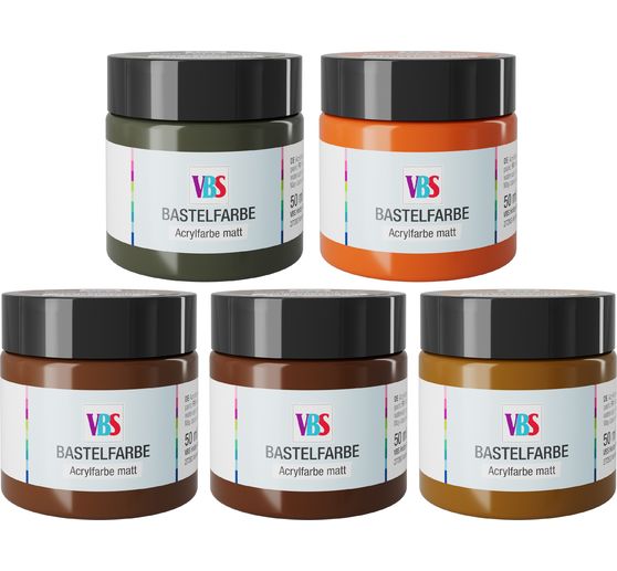 Set de peinture acryliques VBS &laquo; Whispering Woods &raquo;, 5 x 50 ml