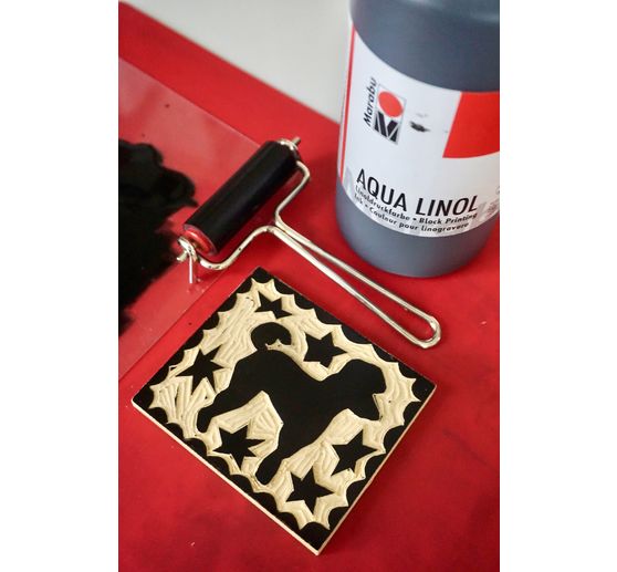 Peinture linogravure Aqua Marabu, noir, 500 ml