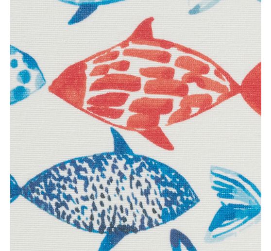 Tissu coton au m&egrave;tre &laquo; Flowing Fishes &raquo;, enduction acrylique
