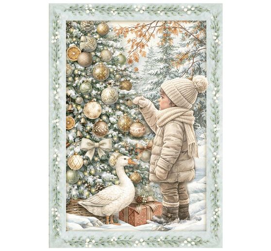 Assortiment de soies de paille &agrave; motifs Stamperia &laquo; White Christmas &raquo;, DIN A6, set de 8 pi&egrave;ces
