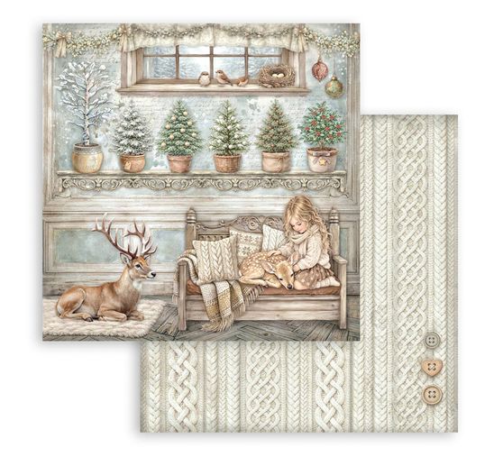 Bloc de papier scrapbooking Stamperia &laquo; White Christmas &raquo;