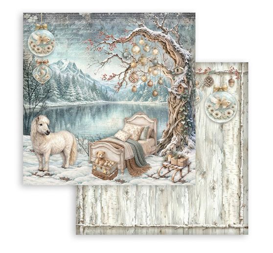 Bloc de papier scrapbooking Stamperia &laquo; White Christmas &raquo;