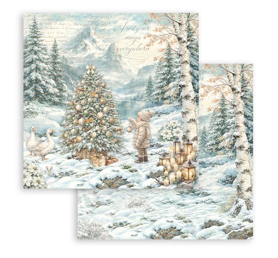 Bloc de papier scrapbooking Stamperia &laquo; White Christmas &raquo;
