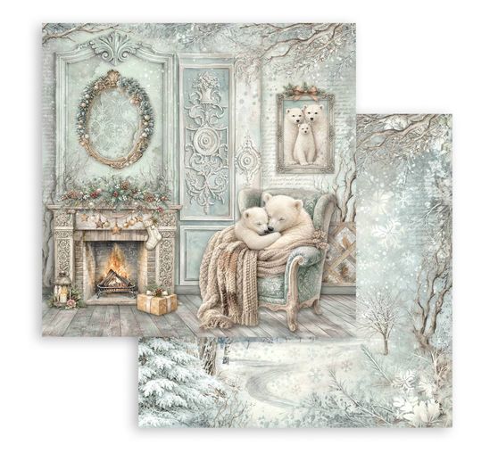 Bloc de papier scrapbooking Stamperia &laquo; White Christmas &raquo;