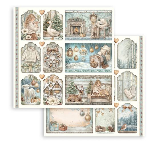Bloc de papier scrapbooking Stamperia &laquo; White Christmas &raquo;