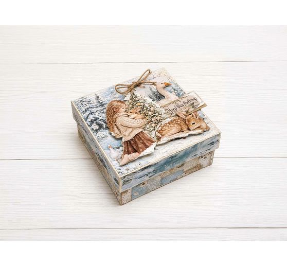 Bloc de papier scrapbooking Stamperia &laquo; White Christmas Backgrounds &raquo;