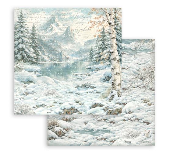 Bloc de papier scrapbooking Stamperia &laquo; White Christmas Backgrounds &raquo;