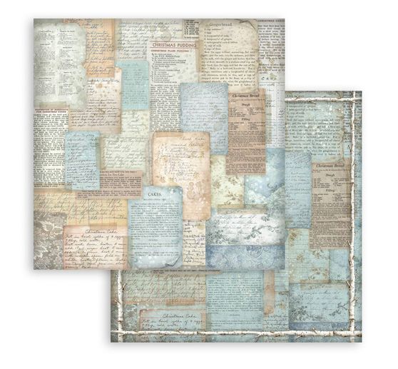 Bloc de papier scrapbooking Stamperia &laquo; White Christmas Backgrounds &raquo;