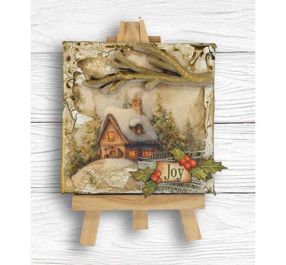Assortiment de soies de paille &agrave; motifs Stamperia &laquo; Silent Night &raquo;, DIN A6, set de 8 pi&egrave;ces
