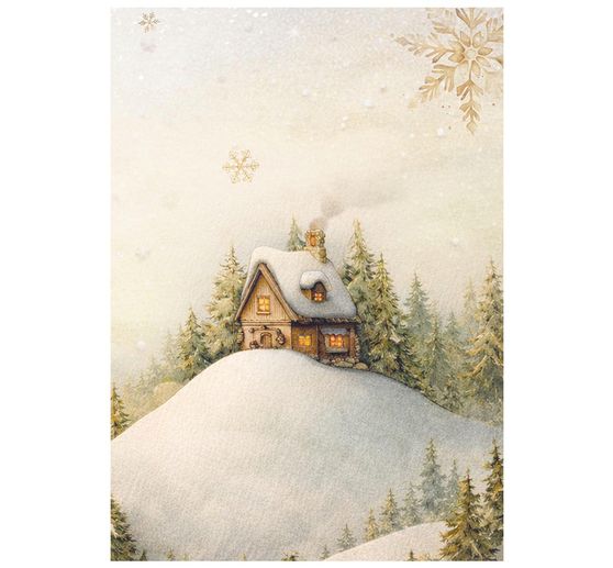 Assortiment de soies de paille &agrave; motifs Stamperia &laquo; Silent Night &raquo;, DIN A6, set de 8 pi&egrave;ces