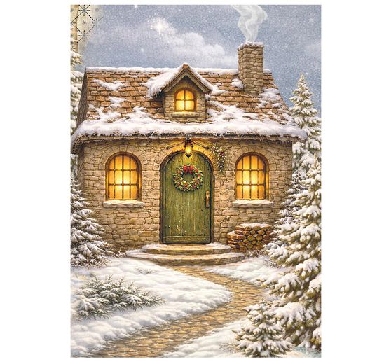 Assortiment de soies de paille &agrave; motifs Stamperia &laquo; Silent Night &raquo;, DIN A6, set de 8 pi&egrave;ces