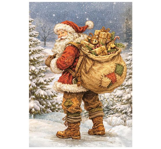 Assortiment de soies de paille &agrave; motifs Stamperia &laquo; Silent Night &raquo;, DIN A6, set de 8 pi&egrave;ces
