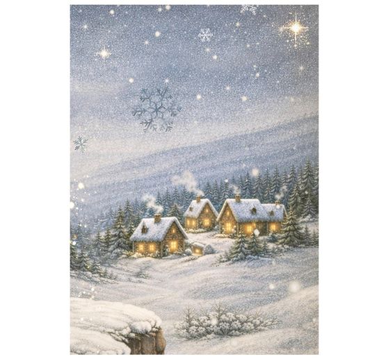 Assortiment de soies de paille &agrave; motifs Stamperia &laquo; Silent Night &raquo;, DIN A6, set de 8 pi&egrave;ces