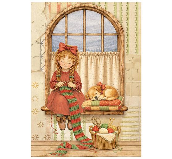 Assortiment de soies de paille &agrave; motifs Stamperia &laquo; Silent Night &raquo;, DIN A6, set de 8 pi&egrave;ces