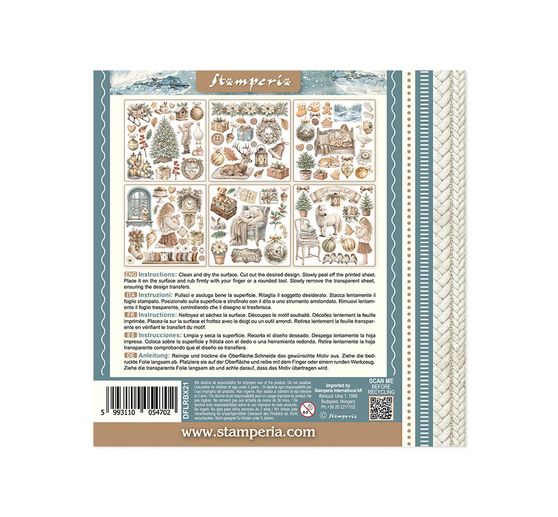 Assortiment de Rub On Stamperia &laquo; White Christmas &raquo;