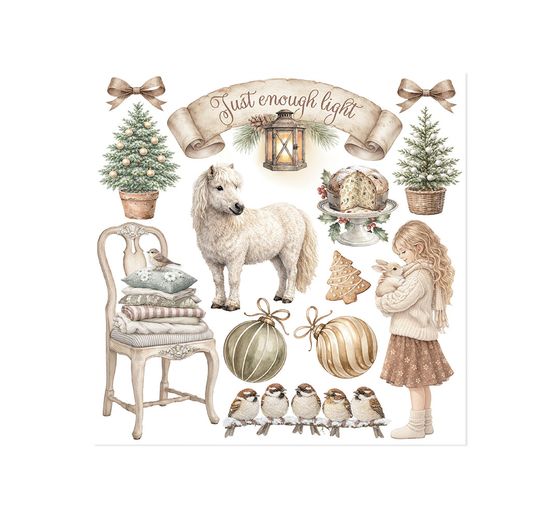 Assortiment de Rub On Stamperia &laquo; White Christmas &raquo;