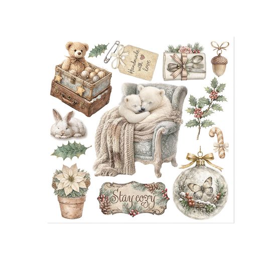 Assortiment de Rub On Stamperia &laquo; White Christmas &raquo;