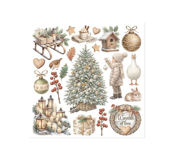 Assortiment de Rub On Stamperia &laquo; White Christmas &raquo;
