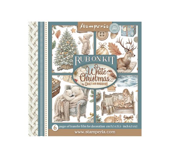 Assortiment de Rub On Stamperia &laquo; White Christmas &raquo;