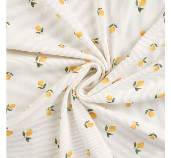 Rib jersey fabric "Lemons"