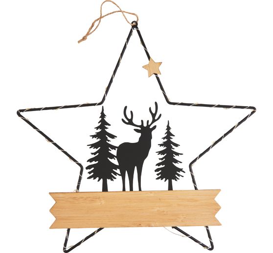 VBS Metal decorative star &ldquo;Deer in the forest&rdquo;, with LED