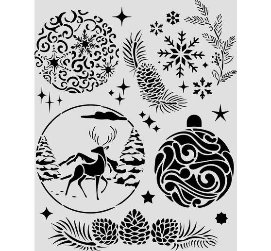 Pochoir Stamperia &laquo; Christmas Balls &raquo;, 20 x 25 cm