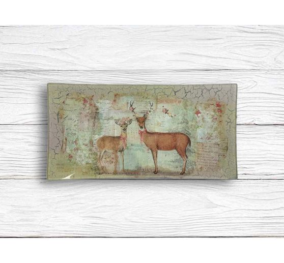 Soie de paille &agrave; motifs Stamperia &laquo; Winter Magic - Deer &raquo;