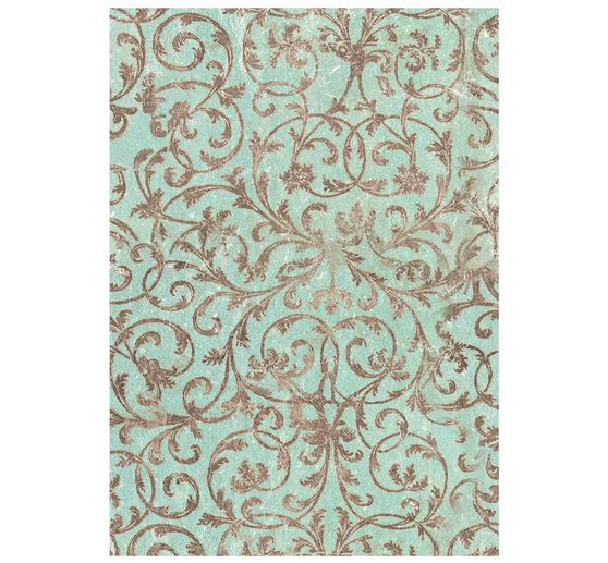 Soie de paille &agrave; motifs backgrounds Stamperia &laquo; Winter Magic &raquo;, DIN A6, set de 8 pi&egrave;ces