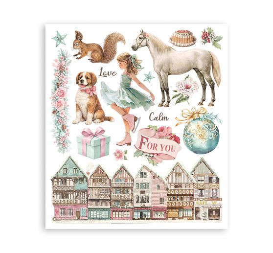 Assortiment de Rub On XL Stamperia &laquo; Winter Magic &raquo;