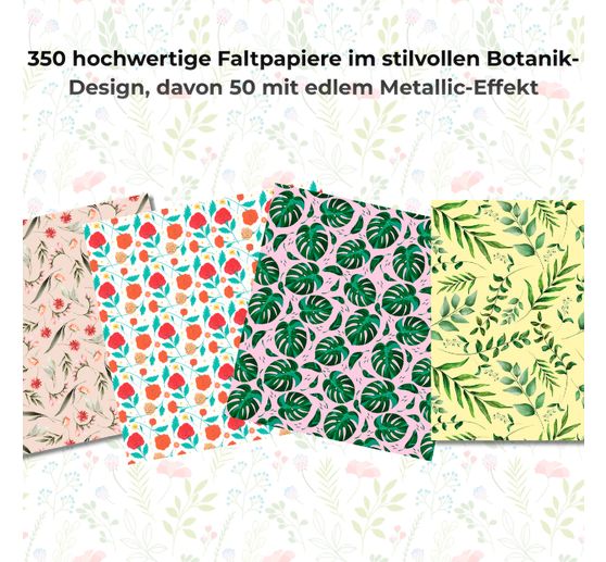 350 Origami-Block "Florale Motive"