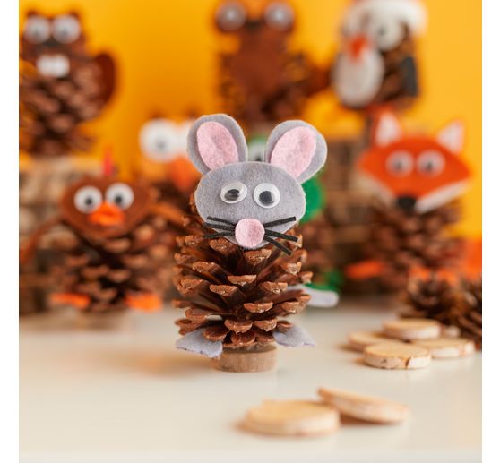 Kit cr&eacute;atif VBS &laquo; Animaux en pommes de pin &raquo;
