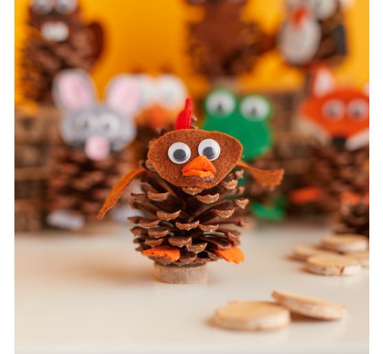 Kit cr&eacute;atif VBS &laquo; Animaux en pommes de pin &raquo;