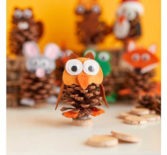 Kit cr&eacute;atif VBS &laquo; Animaux en pommes de pin &raquo;