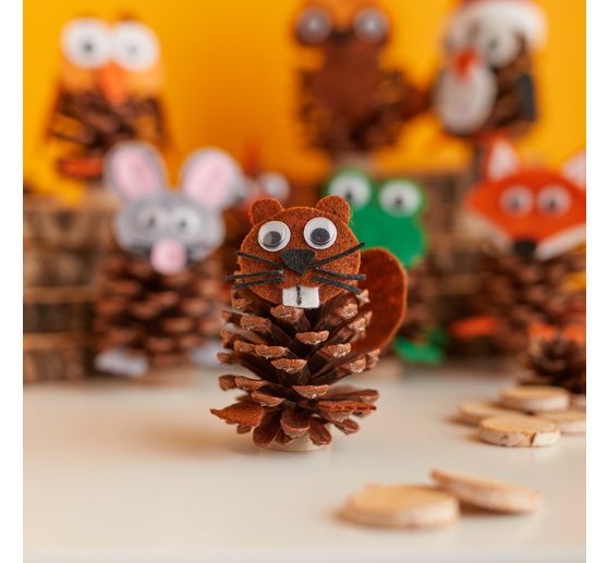 Kit cr&eacute;atif VBS &laquo; Animaux en pommes de pin &raquo;