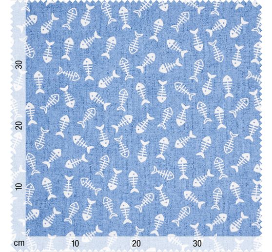 Tissu imprim&eacute; aspect lin au m&egrave;tre &laquo; Ar&ecirc;tes de poisson &raquo;