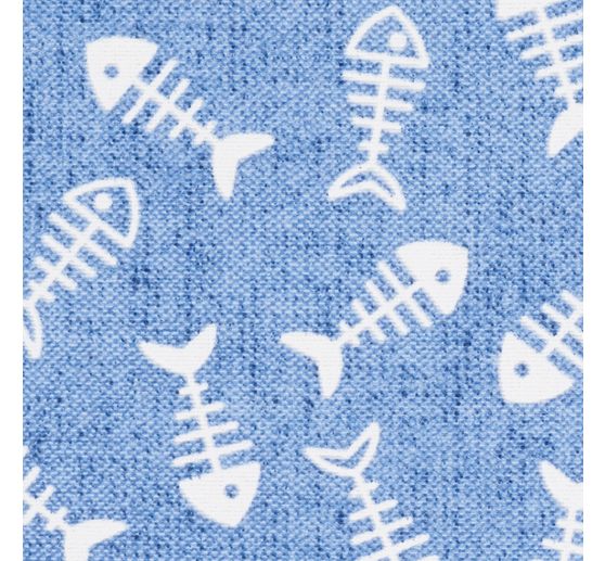 Tissu imprim&eacute; aspect lin au m&egrave;tre &laquo; Ar&ecirc;tes de poisson &raquo;