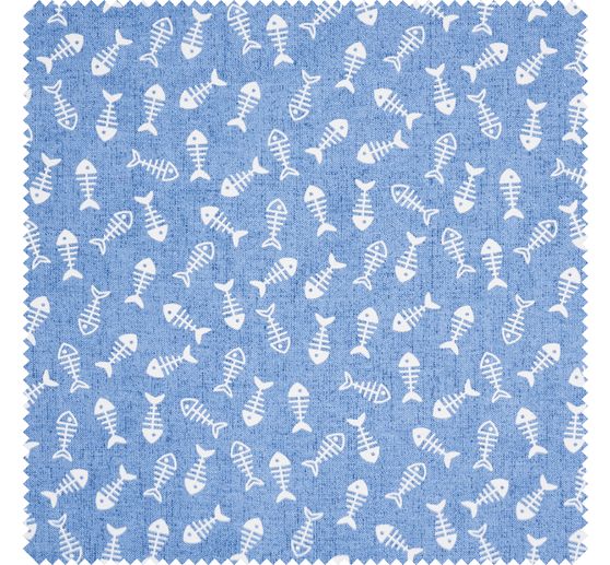 Tissu imprim&eacute; aspect lin au m&egrave;tre &laquo; Ar&ecirc;tes de poisson &raquo;