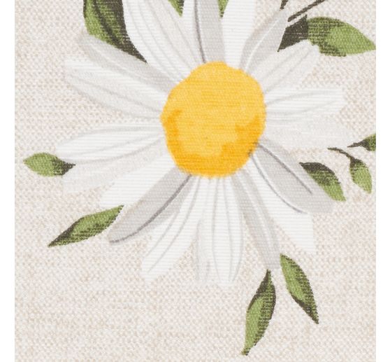 Patterned fabric in linen look "Daisies"