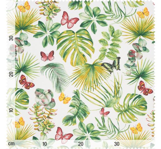 Tissu imprim&eacute; aspect lin au m&egrave;tre &laquo; Tropic Varia &raquo;